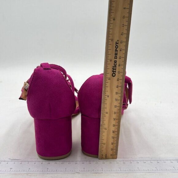 XYD Women Girls Gladiator Block Chunky Heels Open Toe Sandals Crossover Strap Bo - Picture 5 of 8